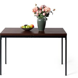 FurnitureR 120cm Dining Table Rectangular MDF Kitchen with Heavy Duty Metal legs Modern Wooden Dining Room Table for 2-4Person Kitchen Restaurant Apartments & Café,Dark Brown FurnitureR 120cm Dining Table Rectangular MDF Kitchen with Heavy Duty Metal legs Modern Wooden Dining Room Table for 2-4Person Kitchen Restaurant Apartments & Café,Dark Brown