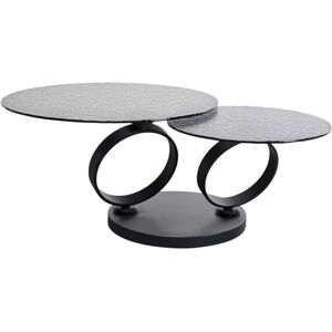 KARE Design Coffee Table Beverly Bubble, Black, Glass, Steel, Rotatable 360 Degrees, Gift Idea, Sofa Side Table, Round Bedside Table, Home Decor for Living Room, Office, 41x133x80 cm KARE Design Coffee Table Beverly Bubble, Black, Glass, Steel, Rotatable 360 Degrees, Gift Idea, Sofa Side Table, Round Bedside Table, Home Decor for Living Room, Office, 41x133x80 cm