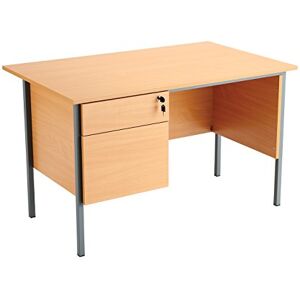 Office Hippo Eco 18 Desk with Two Drawer Pedestal, Beech, 120 cm x 75 cm Office Hippo Eco 18 Desk with Two Drawer Pedestal, Beech, 120 cm x 75 cm