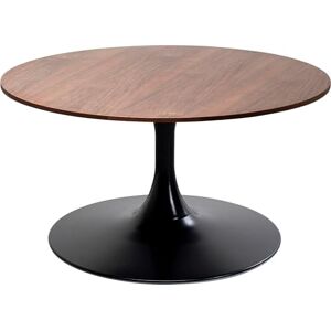 KARE Design Coffee Table Schickeria Walnut, Brown, Black, Wooden Look, Steel Base, Diamter 80cm, Modern, Round Sofa Side Table, Decorative Home Accessories, Room Decor for Living Room KARE Design Coffee Table Schickeria Walnut, Brown, Black, Wooden Look, Steel Base, Diamter 80cm, Modern, Round Sofa Side Table, Decorative Home Accessories, Room Decor for Living Room