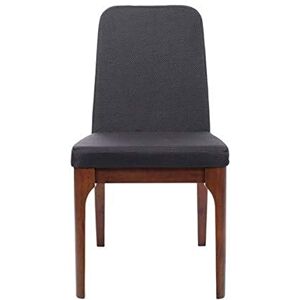 Premier Housewares Charcoal Dining Chair, Polyester/Walnut Wood, Grey, Set of 2 Premier Housewares Charcoal Dining Chair, Polyester/Walnut Wood, Grey, Set of 2