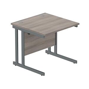 Office Hippo Heavy Duty Rectangular Cantilever PC Desk, Table, Home, Integrated Cable Ports, 5 Yr Wty, Graphite Frame, Alaskan Grey Oak, 140 x 60 cm Office Hippo Heavy Duty Rectangular Cantilever PC Desk, Table, Home, Integrated Cable Ports, 5 Yr Wty, Graphite Frame, Alaskan Grey Oak, 140 x 60 cm