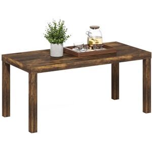Furinno CLASSIC Coffee Table, Modern Rectangle Living Room Table with 45mm Thick Tabletop, Side Table, for Living Room, Bedroom, Home Office, Amber Pine Furinno CLASSIC Coffee Table, Modern Rectangle Living Room Table with 45mm Thick Tabletop, Side Table, for Living Room, Bedroom, Home Office, Amber Pine