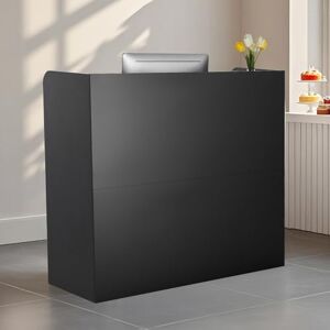 VEVOR Reception Desk, 47.24 x 18.9 x 39.37 in Rectangular Front Counter Table, Office Reception Counter with Lockable Drawer and Storage Cabinet, for Checkout, Lobby, Beauty Salon and Office, Black VEVOR Reception Desk, 47.24 x 18.9 x 39.37 in Rectangular Front Counter Table, Office Reception Counter with Lockable Drawer and Storage Cabinet, for Checkout, Lobby, Beauty Salon and Office, Black