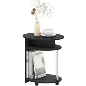 Furinno JAYA Simple Design Oval End Table, Americano, Stainless Steel Tubes Furinno JAYA Simple Design Oval End Table, Americano, Stainless Steel Tubes
