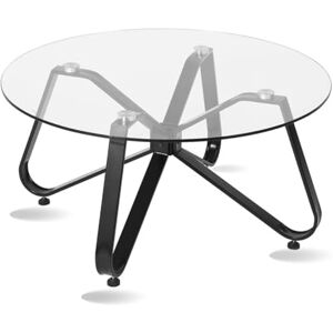 FurnitureR Coffee Table D80cm Round Modern Glass Tea Table Easy Assembly Tempered Glass for Living Room FurnitureR Coffee Table D80cm Round Modern Glass Tea Table Easy Assembly Tempered Glass for Living Room