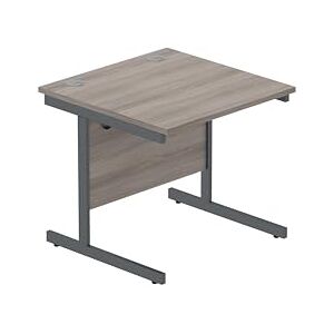 Office Hippo Heavy Duty Rectangular Cantilever PC Desk, Table, Home, Integrated Cable Ports, 5 Yr Wty, Graphite Frame, Alaskan Grey Oak, 140 x 60 cm Office Hippo Heavy Duty Rectangular Cantilever PC Desk, Table, Home, Integrated Cable Ports, 5 Yr Wty, Graphite Frame, Alaskan Grey Oak, 140 x 60 cm