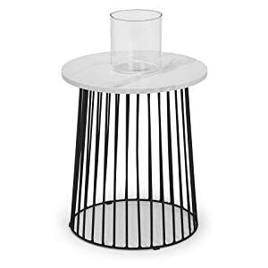 Julian Bowen Broadway Round White Marble Side Table Luxurious and Modern Accent Table for Any Room Julian Bowen Broadway Round White Marble Side Table Luxurious and Modern Accent Table for Any Room