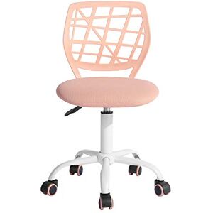 FurnitureR Desk Chair Office Chair Fabric Seat Ergonomic Study Chair without Armrest, Adjustable Height Swivel Chair,LIGHT PINK F FurnitureR Desk Chair Office Chair Fabric Seat Ergonomic Study Chair without Armrest, Adjustable Height Swivel Chair,LIGHT PINK F