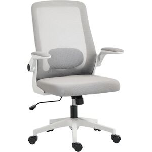 HOMCOM Executive Office Chair, Ergonomic Mesh High Back Desk Chair with Flip-up Armrest, Adjustable Lumbar Support, Grey HOMCOM Executive Office Chair, Ergonomic Mesh High Back Desk Chair with Flip-up Armrest, Adjustable Lumbar Support, Grey