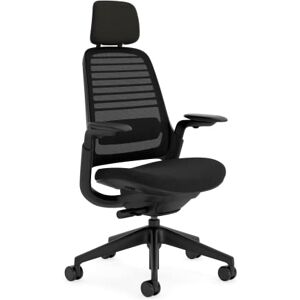 Steelcase Series 1 Ergonomic Office Chair With LiveBack Lumbar Support, 4D Armests, Adjustable Headrest Black/Black; Made in Europe Steelcase Series 1 Ergonomic Office Chair With LiveBack Lumbar Support, 4D Armests, Adjustable Headrest Black/Black; Made in Europe