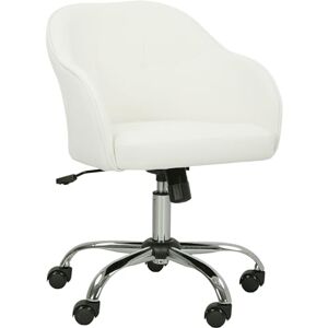 HOMCOM Office Chair, Velvet-Feel Fabric Swivel Computer Desk Chair, Makeup Vanity Seat with Adjustable Height for Home Study Bedroom, Cream White HOMCOM Office Chair, Velvet-Feel Fabric Swivel Computer Desk Chair, Makeup Vanity Seat with Adjustable Height for Home Study Bedroom, Cream White