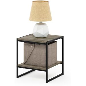 Furinno Camnus Modern Living 2-Tier End Table, Side Table, Nightstand, French Oak Grey Furinno Camnus Modern Living 2-Tier End Table, Side Table, Nightstand, French Oak Grey