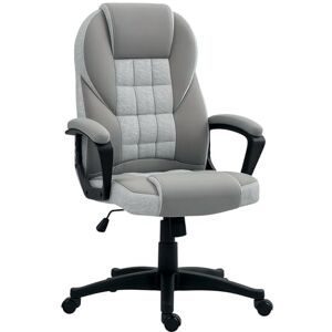 HOMCOM Executive Office Chair, PU Leather High Back Desk Chair, Swivel Computer Chair with Adjustable Height and Tilt Function, Grey HOMCOM Executive Office Chair, PU Leather High Back Desk Chair, Swivel Computer Chair with Adjustable Height and Tilt Function, Grey