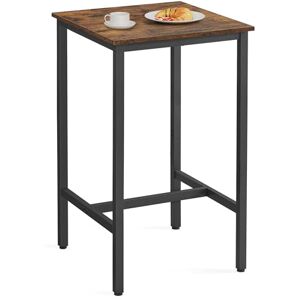 VASAGLE Breakfast Bar, Square Tall Bar Table, Heavy-Duty Steel Frame, 60 x 60 x 106 cm, Easy Assembly, for Kitchen Living Room, Industrial Style, Rustic Brown and Black LBT035K01 VASAGLE Breakfast Bar, Square Tall Bar Table, Heavy-Duty Steel Frame, 60 x 60 x 106 cm, Easy Assembly, for Kitchen Living Room, Industrial Style, Rustic Brown and Black LBT035K01
