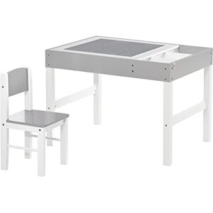 HOMCOM kids Table and Chair Set 2 in 1 Activity Play Table for Bricks w/Storage HOMCOM kids Table and Chair Set 2 in 1 Activity Play Table for Bricks w/Storage