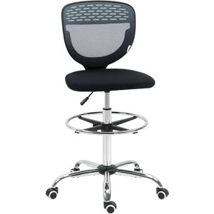 Vinsetto Drafting Chair, Swivel Office Draughtsman Chair, Mesh Standing Desk Chair with Adjustable Foot Ring, Armless, Grey Vinsetto Drafting Chair, Swivel Office Draughtsman Chair, Mesh Standing Desk Chair with Adjustable Foot Ring, Armless, Grey