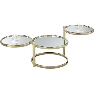 ASPECT Eterntity Glass Coffee Table With Swivel Motion (Brass/Mirror) ASPECT Eterntity Glass Coffee Table With Swivel Motion (Brass/Mirror)