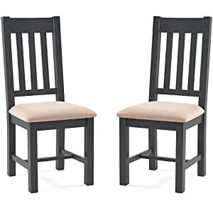 Julian Bowen Set of 2 Bordeaux Dining Chairs, Dark Grey Julian Bowen Set of 2 Bordeaux Dining Chairs, Dark Grey