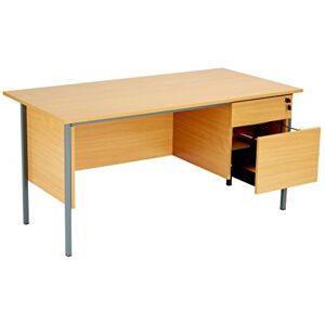 Office Hippo Eco 18 Desk with Two Drawer Pedestal, Beech, 180 cm x 75 cm Office Hippo Eco 18 Desk with Two Drawer Pedestal, Beech, 180 cm x 75 cm