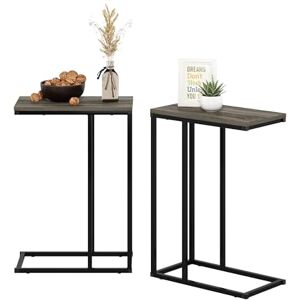 Furinno Camnus Modern Living Sofa Side Table, French Oak Grey, Set of 2 Furinno Camnus Modern Living Sofa Side Table, French Oak Grey, Set of 2