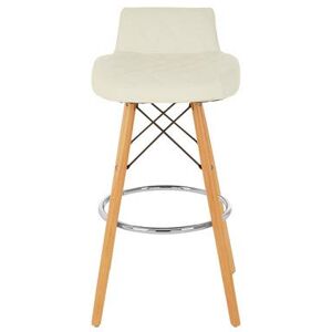 Premier Housewares Stockholm White Leather Effect Seat Bar Stool - Bar Stool Premier Housewares Stockholm White Leather Effect Seat Bar Stool - Bar Stool