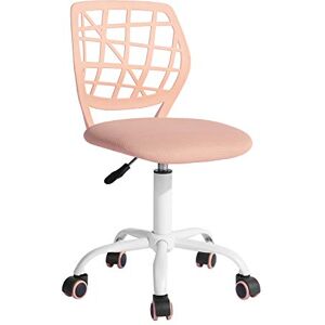 FurnitureR Colorful Office Chair Modern Design Adjustable Computer Chair Armless Swivel Computer Chair for Kids Bedroom Home Office (Peach Pink) FurnitureR Colorful Office Chair Modern Design Adjustable Computer Chair Armless Swivel Computer Chair for Kids Bedroom Home Office (Peach Pink)