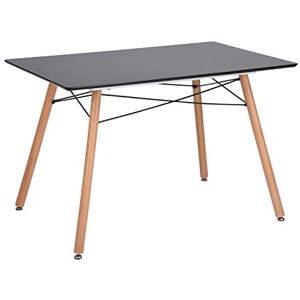 Homybec Rectangle Dining Table for 2-4 People, Modern Black Kitchen Dining Room Table Small Wooden Leisure Coffee Table for Home Office Living Room Lounge Easy Assembly Homybec Rectangle Dining Table for 2-4 People, Modern Black Kitchen Dining Room Table Small Wooden Leisure Coffee Table for Home Office Living Room Lounge Easy Assembly