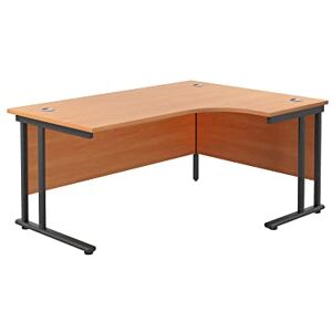 Office Hippo L Shaped Office Desk 160 x 120cm. Large Corner Computer Desk For Home Office With Integrated Cable Ports, Ideal For Work, Study, Gaming And Hobby Workstation (Beech/Black) Office Hippo L Shaped Office Desk 160 x 120cm. Large Corner Computer Desk For Home Office With Integrated Cable Ports, Ideal For Work, Study, Gaming And Hobby Workstation (Beech/Black)