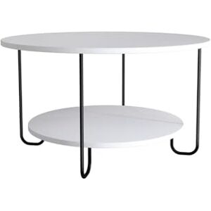 FWStyle White 2 Tier Coffee Table H45 X W80 X D80cm FWStyle White 2 Tier Coffee Table H45 X W80 X D80cm