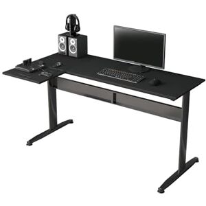 Dmora Black Modern Corner Desk, Multipurpose Office Desk, Space-Saving Work Table, 80 x 140 x 75 cm Dmora Black Modern Corner Desk, Multipurpose Office Desk, Space-Saving Work Table, 80 x 140 x 75 cm