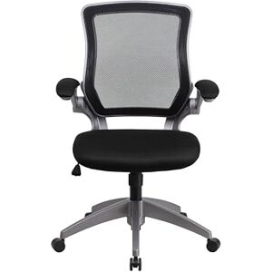 Flash Furniture Kale Mid-Back Black Mesh Swivel Ergonomic Task Office Chair with Gray Frame and Flip-Up Arms Flash Furniture Kale Mid-Back Black Mesh Swivel Ergonomic Task Office Chair with Gray Frame and Flip-Up Arms