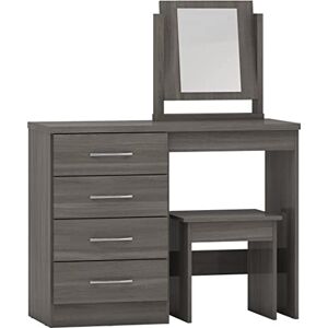 Seconique Nevada 4 Drawer Dressing Table Set - Black Wood Effect Seconique Nevada 4 Drawer Dressing Table Set - Black Wood Effect
