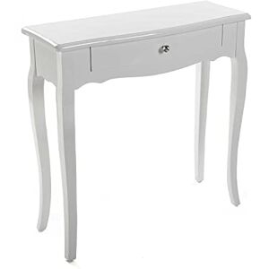 Versa Cagliari Console Table, Narrow Hallway table for Hall or Corridor, Sofa Table, with 1 drawer, Measurements (H x L x W) 80 x 30 x 80 cm, Wood, Colour White Versa Cagliari Console Table, Narrow Hallway table for Hall or Corridor, Sofa Table, with 1 drawer, Measurements (H x L x W) 80 x 30 x 80 cm, Wood, Colour White