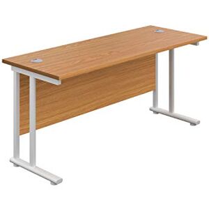 Office Hippo Heavy Duty Rectangular Cantilever Office Desk, Home Office Desk, Office Table, Integrated Cable Ports, PC Desk For Office or Home, 5 Yr Wty White Frame/Oak Top, 140cm x 60cm Office Hippo Heavy Duty Rectangular Cantilever Office Desk, Home Office Desk, Office Table, Integrated Cable Ports, PC Desk For Office or Home, 5 Yr Wty White Frame/Oak Top, 140cm x 60cm