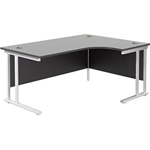 Office Hippo L Shaped Office Desk 160 x 120cm. Large Corner Computer Desk For Home Office With Integrated Cable Ports, Ideal For Work, Study, Gaming And Hobby Workstation (Black/White) Office Hippo L Shaped Office Desk 160 x 120cm. Large Corner Computer Desk For Home Office With Integrated Cable Ports, Ideal For Work, Study, Gaming And Hobby Workstation (Black/White)