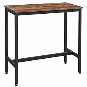 VASAGLE Bar Table, Narrow Rectangular, Kitchen, Pub Dining High Table, Easy Assembly, Industrial, Rustic Brown and Black LBT10X 100 x 40 x 90 cm (L x W x H) VASAGLE Bar Table, Narrow Rectangular, Kitchen, Pub Dining High Table, Easy Assembly, Industrial, Rustic Brown and Black LBT10X 100 x 40 x 90 cm (L x W x H)