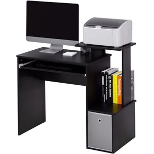 HOMCOM Computer Desk with Sliding Keyboard Tray Storage Drawer Shelf Home Office Workstation Black HOMCOM Computer Desk with Sliding Keyboard Tray Storage Drawer Shelf Home Office Workstation Black