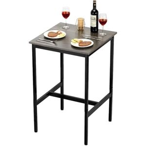 Succebuy Rustic Brown Black Metal Frame Bar Table - Indoor Pub Dining Succebuy Rustic Brown Black Metal Frame Bar Table - Indoor Pub Dining