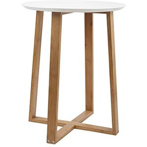 ASPECT Avery Coffee/Side Table, Wooden Top, Legs (White/Bamboo, 40 Dia x 50cm) ASPECT Avery Coffee/Side Table, Wooden Top, Legs (White/Bamboo, 40 Dia x 50cm)