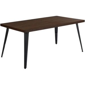FurnitureR 150CM Dining Table Rectangular for 4-6 Person with Wooden Table Top and Metal Steel Legs, 150x80x74cm, Dark Brown FurnitureR 150CM Dining Table Rectangular for 4-6 Person with Wooden Table Top and Metal Steel Legs, 150x80x74cm, Dark Brown