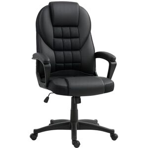 HOMCOM Executive Office Chair, PU Leather High Back Desk Chair, Swivel Computer Chair with Adjustable Height and Tilt Function, Black HOMCOM Executive Office Chair, PU Leather High Back Desk Chair, Swivel Computer Chair with Adjustable Height and Tilt Function, Black