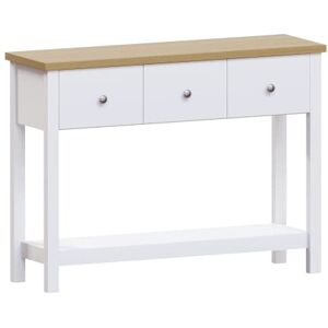 Vida Designs Arlington Console Table Shelf Hallway Side End Dressing Table MDF (White, 3 Drawer) Vida Designs Arlington Console Table Shelf Hallway Side End Dressing Table MDF (White, 3 Drawer)