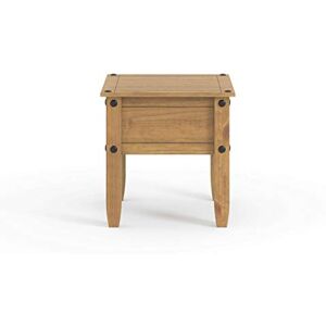 Home Source Solid Pine Wood Square Lamp Side Table, Natural Finish Home Source Solid Pine Wood Square Lamp Side Table, Natural Finish