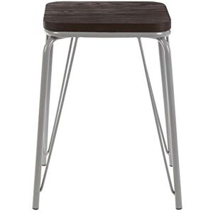 Interiors by Premier Premier Housewares Bar Stool, Counter Height Stools, Metal & Wood, w37 x d37 x h47cm Grey Interiors by Premier Premier Housewares Bar Stool, Counter Height Stools, Metal & Wood, w37 x d37 x h47cm Grey