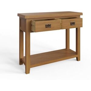 FWStyle Chunky Oak Console Hall Table. W 105 x D 40 x H 85cm. Storage or Display Drawer and Shelf. FWStyle Chunky Oak Console Hall Table. W 105 x D 40 x H 85cm. Storage or Display Drawer and Shelf.