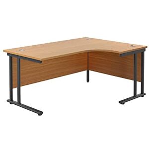 Office Hippo L Shaped Office Desk 160 x 120cm. Large Corner Computer Desk For Home Office With Integrated Cable Ports, Ideal For Work, Study, Gaming And Hobby Workstation (Oak/Black) Office Hippo L Shaped Office Desk 160 x 120cm. Large Corner Computer Desk For Home Office With Integrated Cable Ports, Ideal For Work, Study, Gaming And Hobby Workstation (Oak/Black)