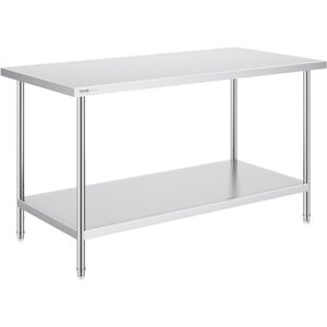 VEVOR Stainless Steel Prep Table, 30 x 60 x 34 Inch, Heavy Duty Metal Worktable with 3 Adjustable Height Levels, Commercial Workstation for Kitchen Garage Restaurant Backyard VEVOR Stainless Steel Prep Table, 30 x 60 x 34 Inch, Heavy Duty Metal Worktable with 3 Adjustable Height Levels, Commercial Workstation for Kitchen Garage Restaurant Backyard