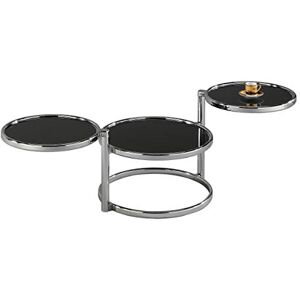 ASPECT Eterntity Glass Coffee Table with Swivel Motion, Chrome/Black, 58x50x43cm, CT11BK/CH ASPECT Eterntity Glass Coffee Table with Swivel Motion, Chrome/Black, 58x50x43cm, CT11BK/CH