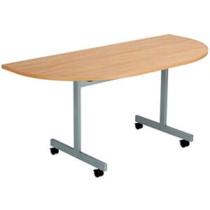 Office Hippo D-End Office Table, Sturdy & Stylish Tilting Table Desk, Work Table For Home Office, Versatile Desk Table For Meeting Room or Boardroom 5 Yr Guarantee Beech / Silver Office Hippo D-End Office Table, Sturdy & Stylish Tilting Table Desk, Work Table For Home Office, Versatile Desk Table For Meeting Room or Boardroom 5 Yr Guarantee Beech / Silver
